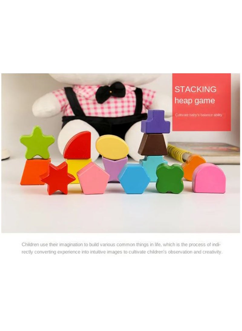 Filly لعبة مكعبات خشبية ملونة على شكل مكعبات بناء حول صندوق ذكاء موسيقي - Image 3