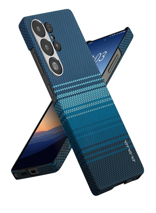 بيتاكا جراب pitaka لهاتف سامسونج جالاكسي S25 ألترا مقاس 6.9 بوصة، متوافق مع MagSafe، جراب نحيف وخفيف الوزن لهاتف سامسونج جالاكسي S25 ألترا، مصنوع من ألياف الأراميد 1500D [نسيج ملموس - شروق القمر] - Image 1