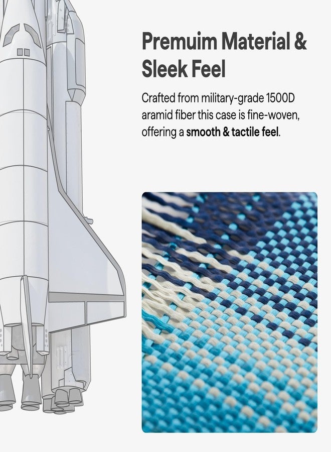 بيتاكا جراب pitaka لهاتف سامسونج جالاكسي S25 ألترا مقاس 6.9 بوصة، متوافق مع MagSafe، جراب نحيف وخفيف الوزن لهاتف سامسونج جالاكسي S25 ألترا، مصنوع من ألياف الأراميد 1500D [نسيج ملموس - شروق القمر] - Image 2