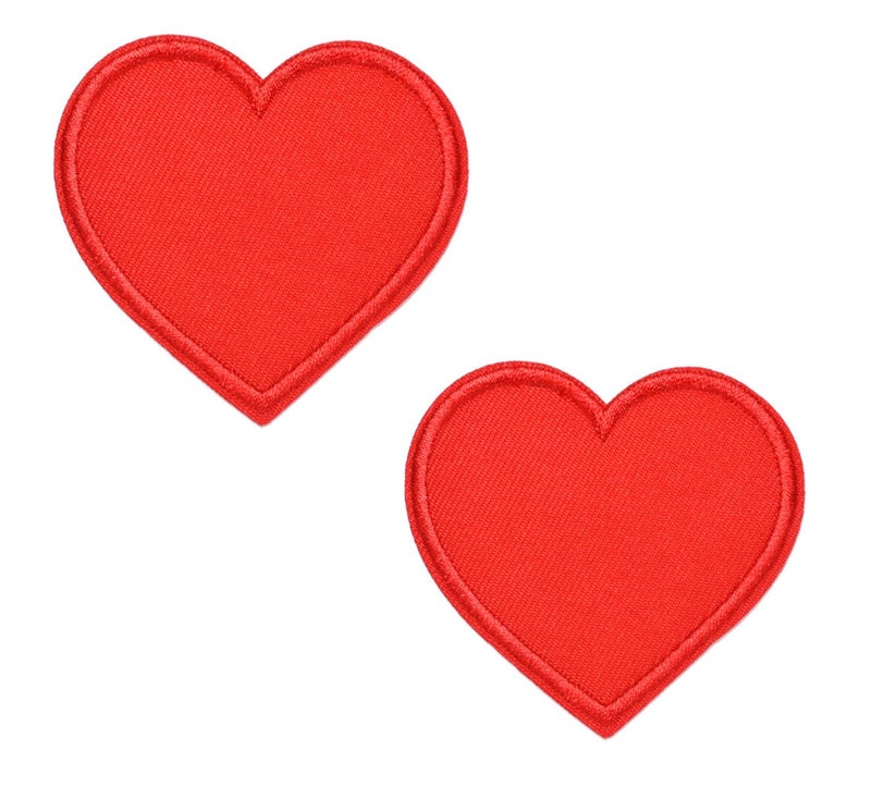 Red Heart Iron on or Sew on Patch 2 pcs