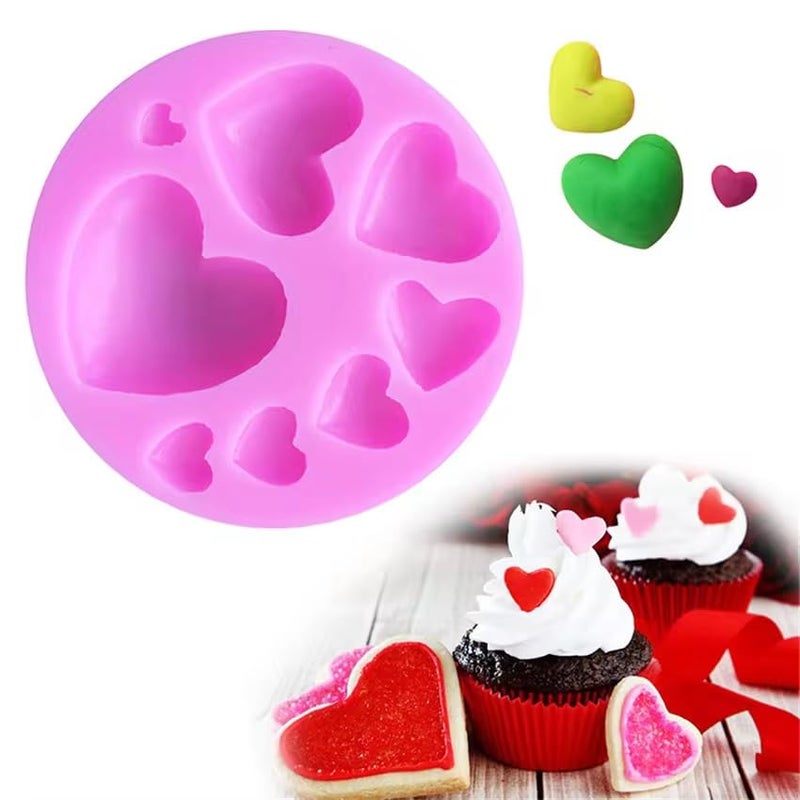 SHOAIB Heart Shape Fondant Mould for Cake Decoration, Multiple Size Heart Shape Chocolate Mold Cake Decorating Silicone Mould - Image 4
