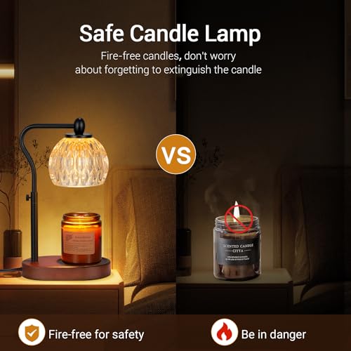 NVRGIUP Candle Lamp with Timer & Dimmer - Height Adjustable for Scented Candles, with 2 * 50W Bulbs - Home Decor Gift for Mothers Day (Black) - Image 4