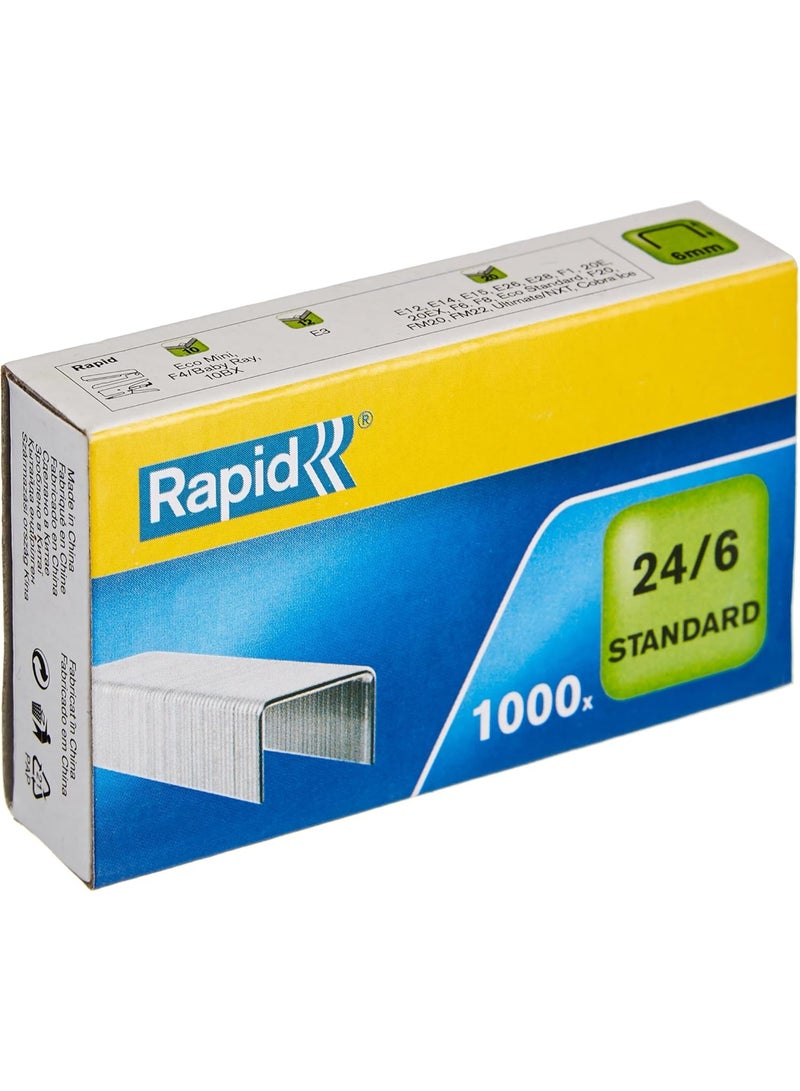 Rapid 24/6mm Standard Staples Pack of 6 (6000pcs) – Office & School Use - Image 4