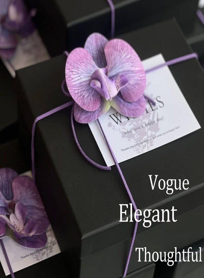 XLANMAY Bridesmaid Boxes Accessories - Phalaenopsis Decoration Elegant Purple Phalaenopsis Sets for Wedding Gifts Box Bridesmaid Boxes Birthday Valentines Day Anniversary (10PCS - Image 3