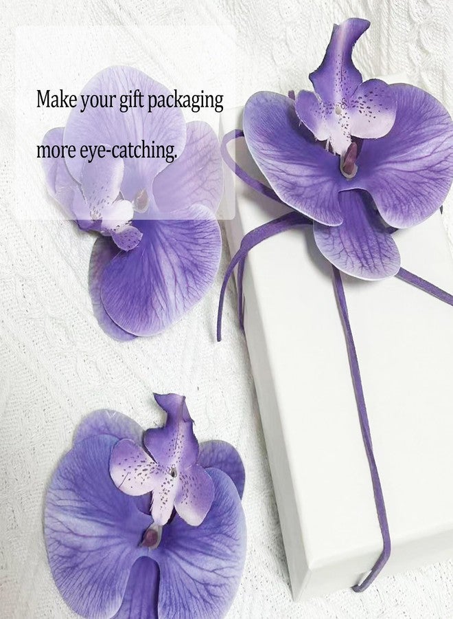 XLANMAY Bridesmaid Boxes Accessories - Phalaenopsis Decoration Elegant Purple Phalaenopsis Sets for Wedding Gifts Box Bridesmaid Boxes Birthday Valentines Day Anniversary (10PCS - Image 4