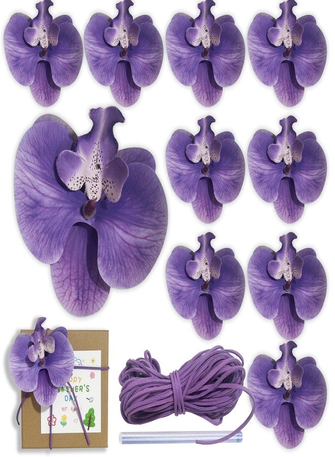 XLANMAY Bridesmaid Boxes Accessories - Phalaenopsis Decoration Elegant Purple Phalaenopsis Sets for Wedding Gifts Box Bridesmaid Boxes Birthday Valentines Day Anniversary (10PCS - Image 1