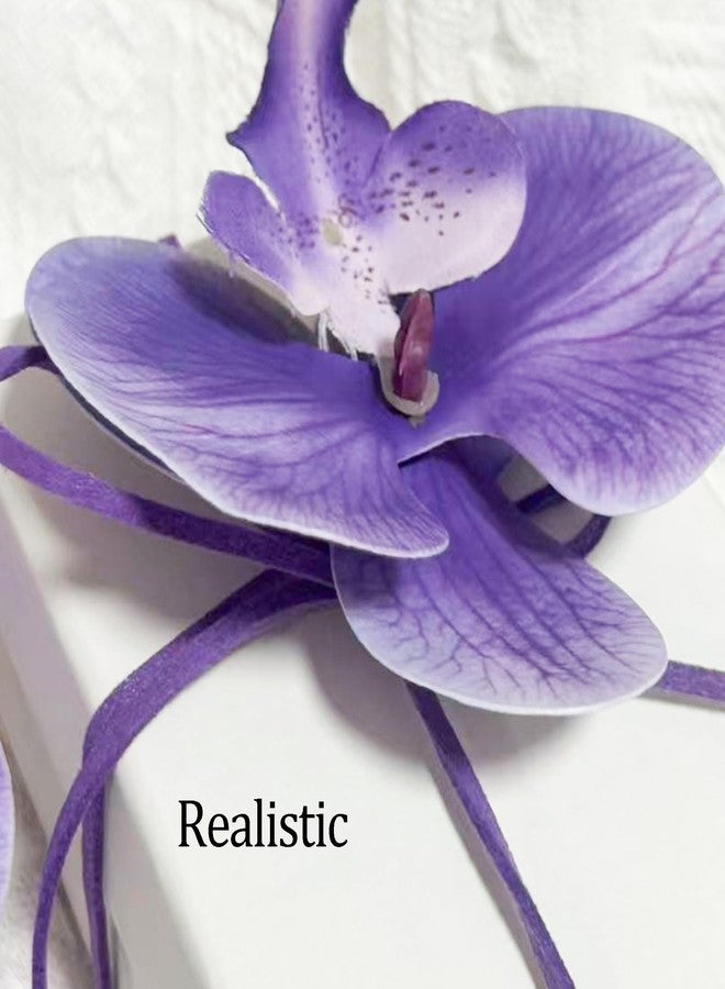 XLANMAY Bridesmaid Boxes Accessories - Phalaenopsis Decoration Elegant Purple Phalaenopsis Sets for Wedding Gifts Box Bridesmaid Boxes Birthday Valentines Day Anniversary (10PCS - Image 2