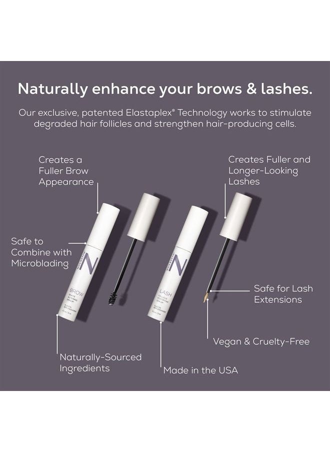 NULASTIN Lash & Brow Boosting Serum – Promotes Longer, Fuller, Thicker Looking Lashes & Brows | Follicle Strengthening Eyelash & Eyebrow Enhancing Formula with Elastin Technology (2-Pack) 