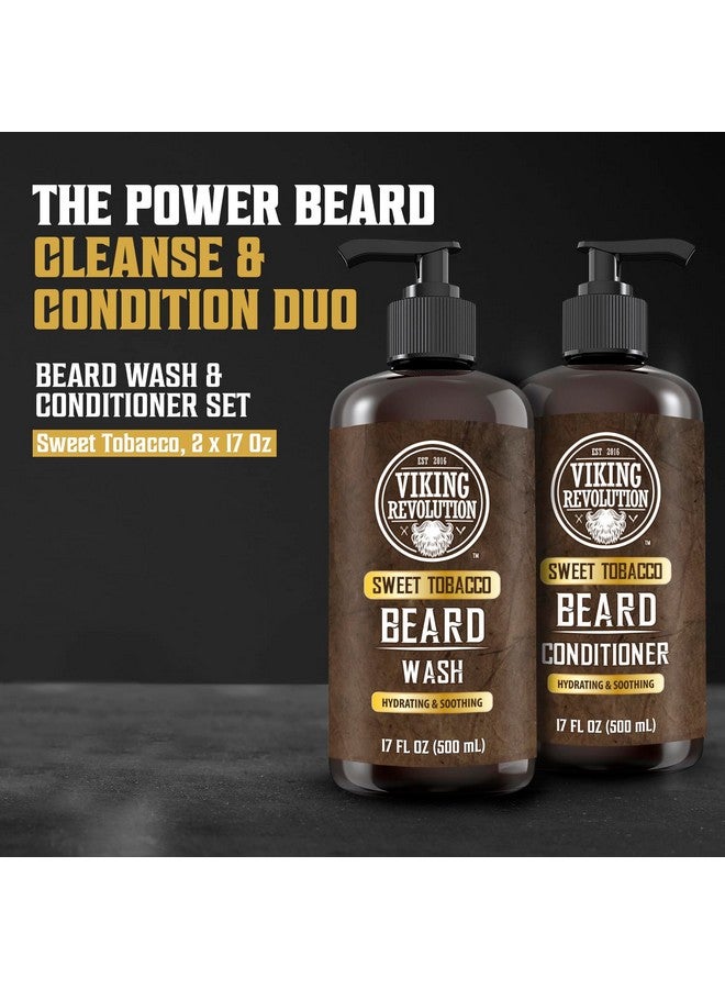 فايكنج رفلوشن غسول اللحية وبلسم اللحية للرجال بزيت الأرجان وزيت الجوجوبا - منعم ومقوي اللحية - شامبو وبلسم اللحية بزيت اللحية (17 أونصة، تبغ حلو) - Image 2