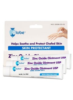 Globe Zinc Oxide Ointment 20%; 2 Ounce Tube (3 Pack) (Total 6 Oz) ; Advanced Skin Protection ; For Diaper Rash Relief From Poison Ivy Sumac & Oak Protects From Wetness Protects Chafed Skin  - Image 4