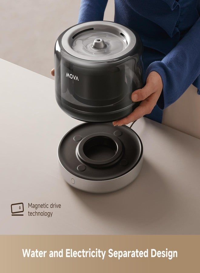 Mova WF20 Pro Cat Water Fountain, Stainless Steel Water Plate Pet Water Fountain with 3 Water Flow Modes Detachable Design Easy to Clean and Assemble, Filters Included - Image 4