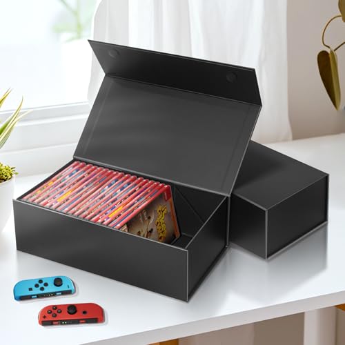 tutata Video Game Holder, Game Disc Storage Box Compatible with Nintendo Switch Game Holder, Organize up to 28 Cases - Black 1 Pack - Image 5