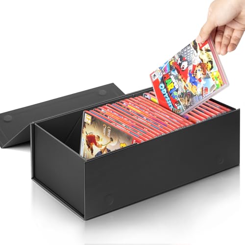 tutata Video Game Holder, Game Disc Storage Box Compatible with Nintendo Switch Game Holder, Organize up to 28 Cases - Black 1 Pack - Image 1