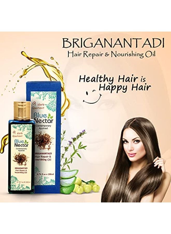 Blue Nectar Ayurvedic Hair Oil To Reduce Hair Fall, Promote Hair Growth, Reduce Dandruff And Prevent Graying Of Hair  - Image 4