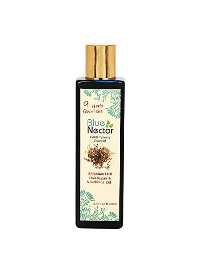 Blue Nectar Ayurvedic Hair Oil To Reduce Hair Fall, Promote Hair Growth, Reduce Dandruff And Prevent Graying Of Hair  - Image 1