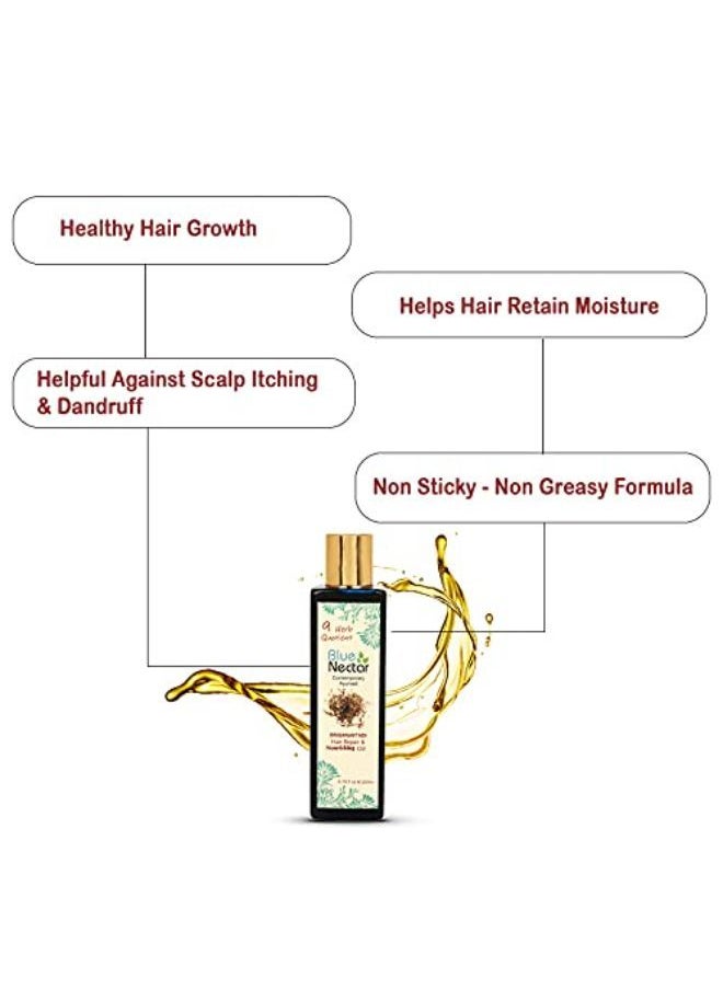 Blue Nectar Ayurvedic Hair Oil To Reduce Hair Fall, Promote Hair Growth, Reduce Dandruff And Prevent Graying Of Hair  - Image 2