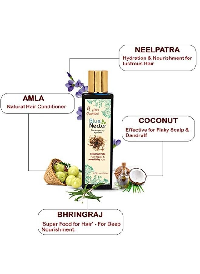 Blue Nectar Ayurvedic Hair Oil To Reduce Hair Fall, Promote Hair Growth, Reduce Dandruff And Prevent Graying Of Hair  - Image 3