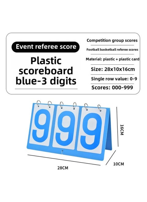 Scoreboard Billiards Scoreboard Basketball Scoreboard Flip Scoreboard Scoreboard Table Tennis Match Counting Board-Specifications:Three-digit Plastic Scoreboard Blue