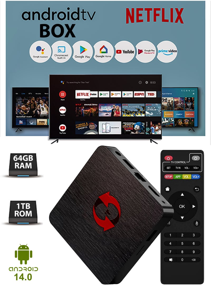 Generic - Platinum 14K HDR Smart Android 14.0 TV Box 4K Ultra HD Streaming Media Player Device 64GB Ram 1TB Rom Miracast 14K Video Support 3D capability and Casper Plus - Image 1