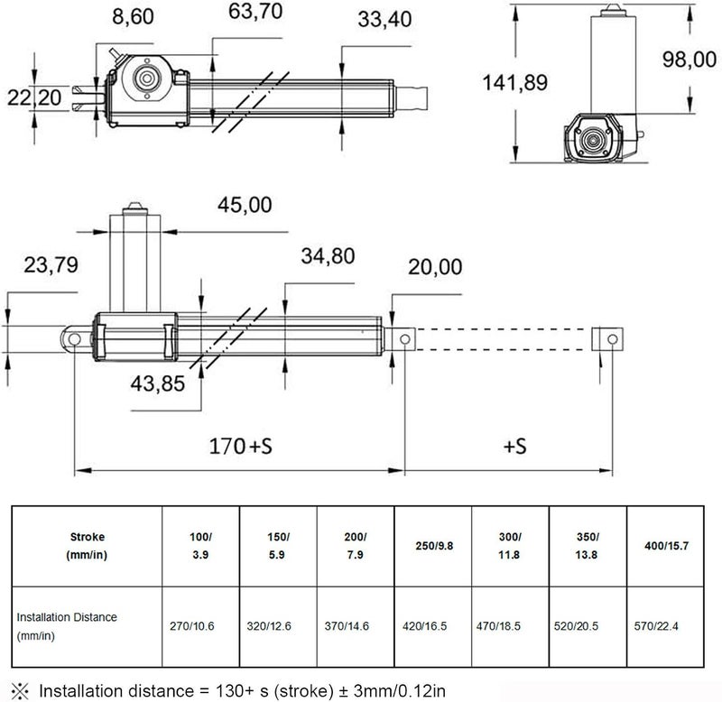 Pilipane Stroke Linear Actuator  DC 24V 6 inch 4000N330lbs Stroke Linear Actuator 330lbs Maximum lifts  Linear Electric Actuator for Recliner Massage Bed Solar haunt tool Lawn Tractor Snowblowe - Image 2