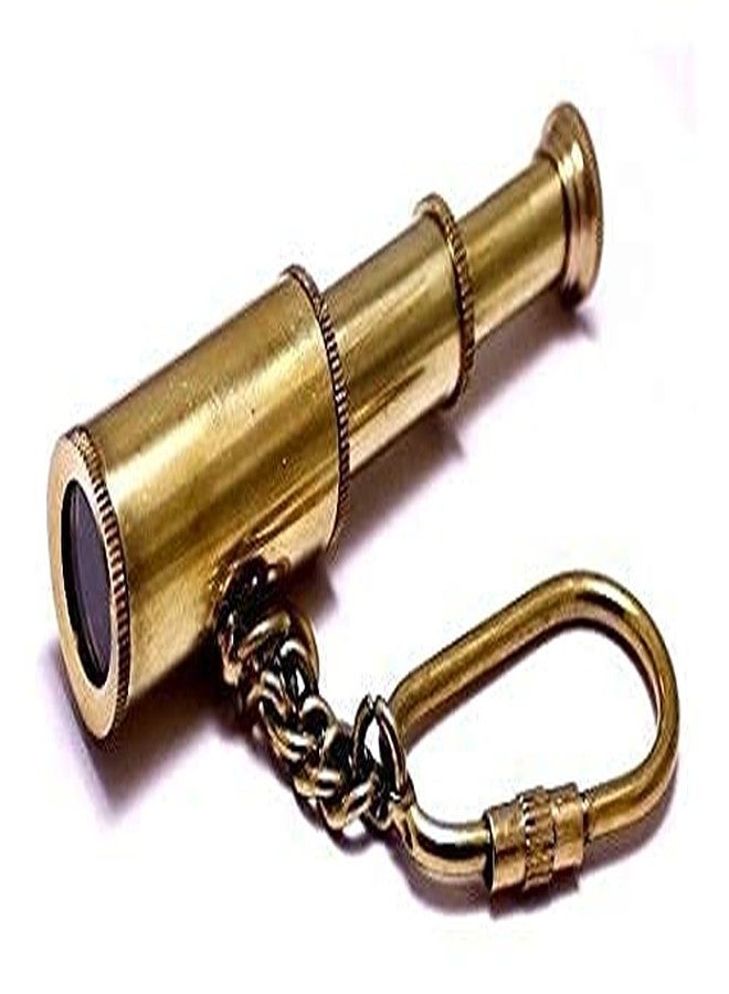 NauticalMart 3 Inch Brass Spyglass Key Chain | Perfect Nautical Gift with Solid Cap, Ideal for Maritime Enthusiasts, Steampunk and Pirate Cosplay, Decorative Key Ring - Image 3