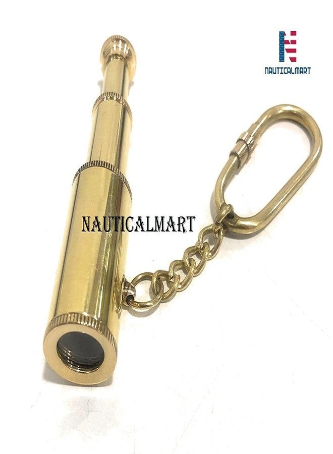 NauticalMart 3 Inch Brass Spyglass Key Chain | Perfect Nautical Gift with Solid Cap, Ideal for Maritime Enthusiasts, Steampunk and Pirate Cosplay, Decorative Key Ring - Image 5