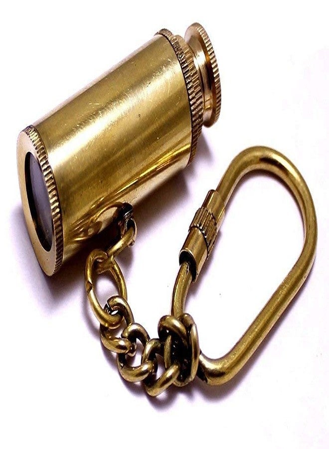 NauticalMart 3 Inch Brass Spyglass Key Chain | Perfect Nautical Gift with Solid Cap, Ideal for Maritime Enthusiasts, Steampunk and Pirate Cosplay, Decorative Key Ring - Image 1