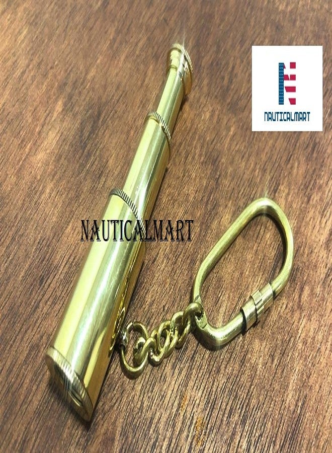 NauticalMart 3 Inch Brass Spyglass Key Chain | Perfect Nautical Gift with Solid Cap, Ideal for Maritime Enthusiasts, Steampunk and Pirate Cosplay, Decorative Key Ring - Image 4