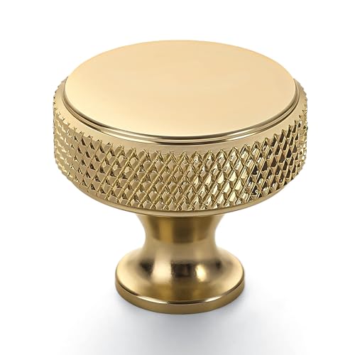 Amerdeco 10 Pack Champagne Bronze Knurled Cabinet Knobs Kitchen Cabinet Handles for Drawer Cupboard and Wardrobe ZH0036 - Image 1
