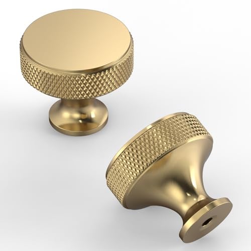 Amerdeco 10 Pack Champagne Bronze Knurled Cabinet Knobs Kitchen Cabinet Handles for Drawer Cupboard and Wardrobe ZH0036 - Image 3