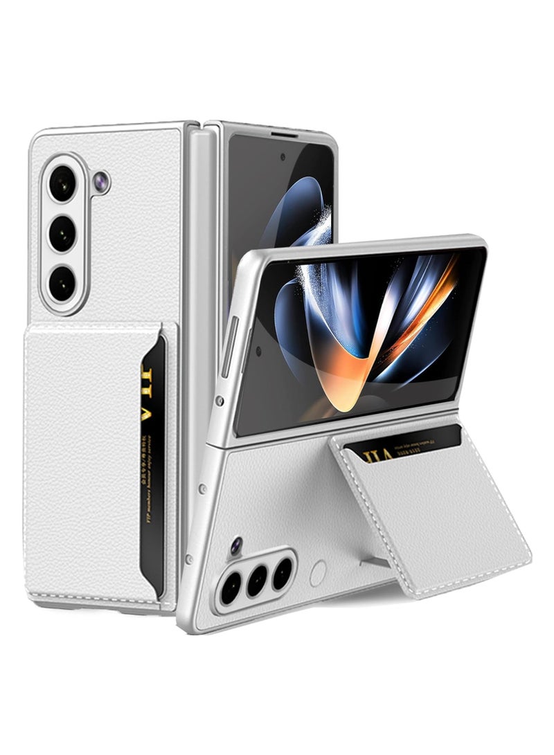 General Luxury PU Leather Case for Samsung Galaxy Z Fold 5 5G - Shockproof Wallet Card Slot Cover with Kickstand  - Image 1