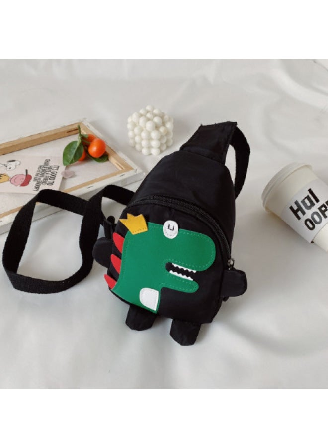 حقيبة كارتون للأطفال ديناصور للأطفال حقيبة صدر للرجال لطيف فتاة على ظهره صبي طفل حقيبة قطري بالجملة-اللون: أسود - Image 1