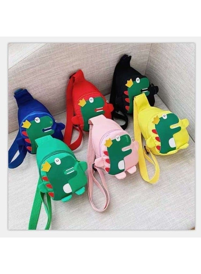 حقيبة كارتون للأطفال ديناصور للأطفال حقيبة صدر للرجال لطيف فتاة على ظهره صبي طفل حقيبة قطري بالجملة-اللون: أسود - Image 3