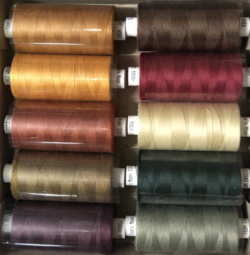 Sewing Thread Set Coats Moon Dark Autumn Mix Thread Set Hand and Machine Sewing Repairs Crafting Polyester Beutiful Autumn Colours  Box Set of 10 Reel