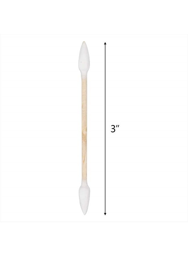 Hedume 2500 Pieces Wooden Cotton Swabs, Double Pointed Cotton Buds (25 Packs, 100 Pieces 1 Pack) - Image 2