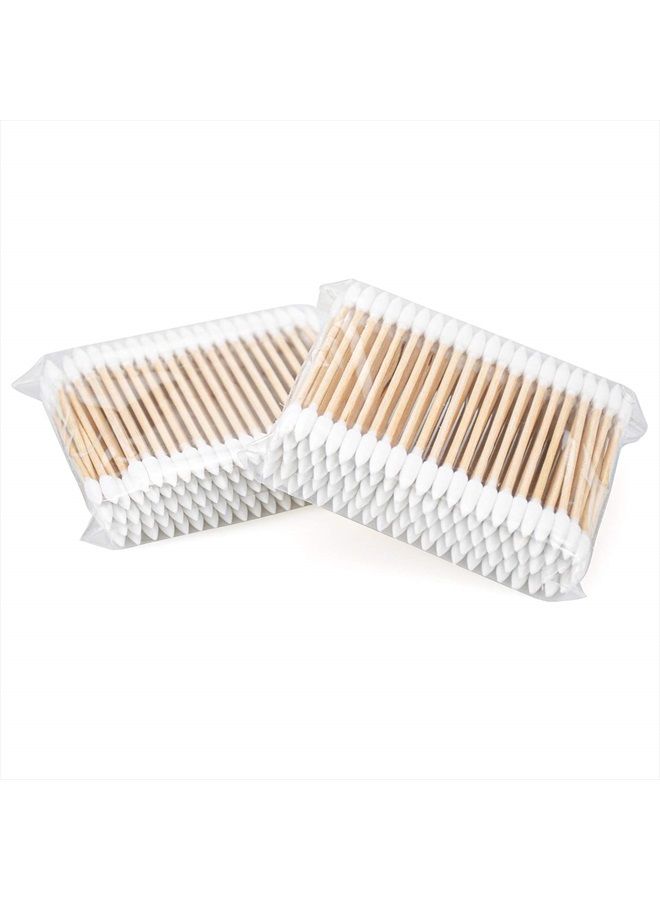 Hedume 2500 Pieces Wooden Cotton Swabs, Double Pointed Cotton Buds (25 Packs, 100 Pieces 1 Pack) - Image 3