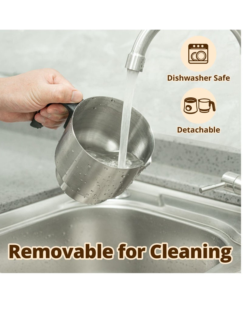 SYOSI Detachable Electric Milk Frother 4-in-1, 304-Stainless-Steel 500ML Milk Steamer Hot and Cold Milk Foamer Versatile Hot Chocolate and Milk Foamer Milk Frother and Warmer for Coffee Cappuccino,Latte - Image 5