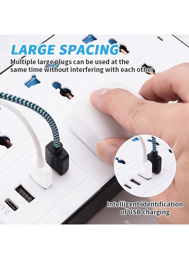 8-in-1 Power Strip 5m, Universal Extension Cord with Child Safety Shutters, 4 Sockets, 3 USB & Type-C Ports, Portable Charging Station for Home and Office - Image 5