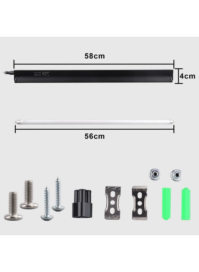 T5 Uvb Lighting Combo Kit  Desert 10.0 Terrarium Hood Light Fixture & High Output T5 Ho Uvb Bulb For Reptiles Chameleon Gecko (Watts, 24)