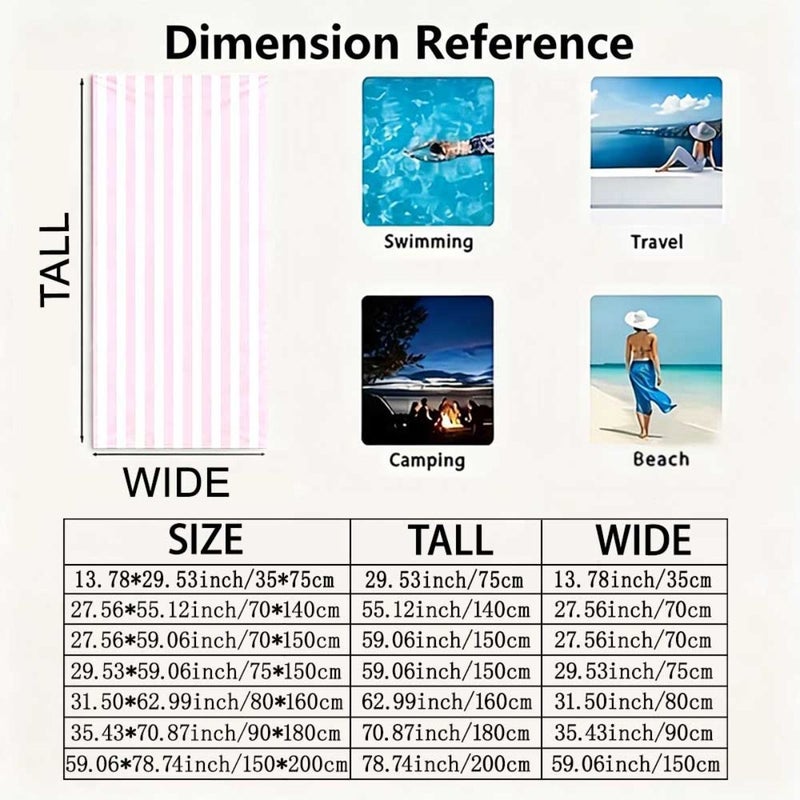 Microfiber Beach Towel 70 x 140 cm Quick Dry Lightweight Fast Drying Soft Summer Swimming Outdoor Comfortable Luxury Gift - Image 4