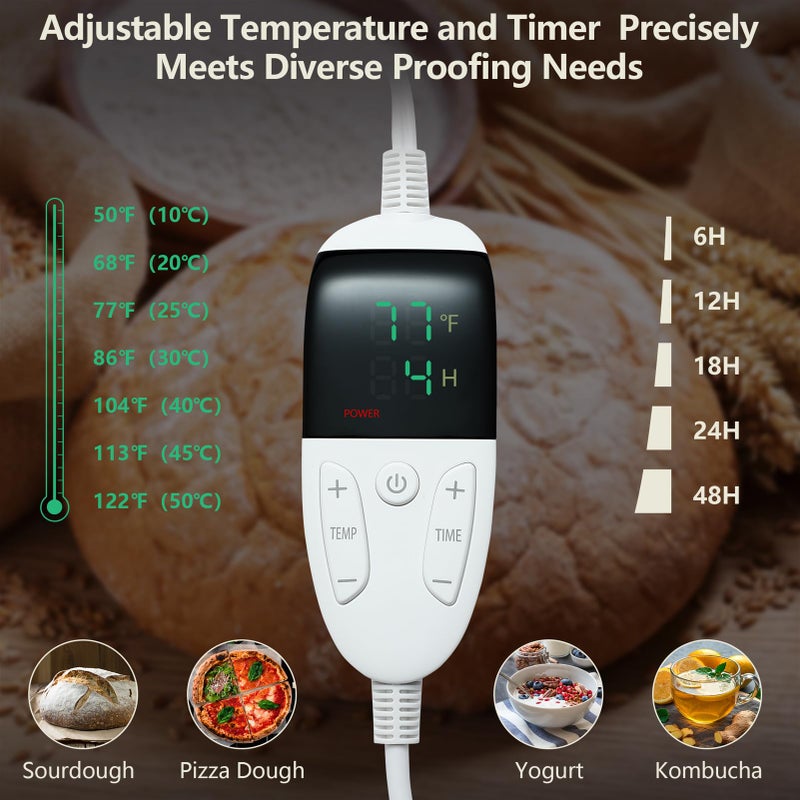 Uoxfill Folding Bread Proofing Box with Temp Control(50-122â„‰) & 48H Timer, Dough Proofer with Metal Rack, Proofing Box for Sourdough, Bread Baking, Pizza, Yogurt, Kombucha, Space-Saving & Easy to Use - Image 5