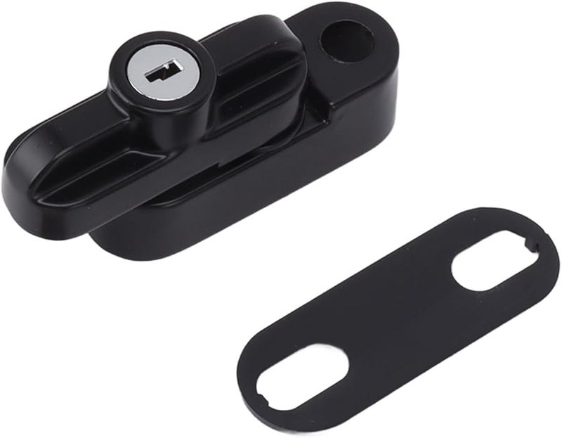 قفل نافذة على شكل حرف T من سبائك الألومنيوم الأسود، مشبك مسطح مضاد للسرقة للنوافذ الفردية والمزدوجة - Image 5