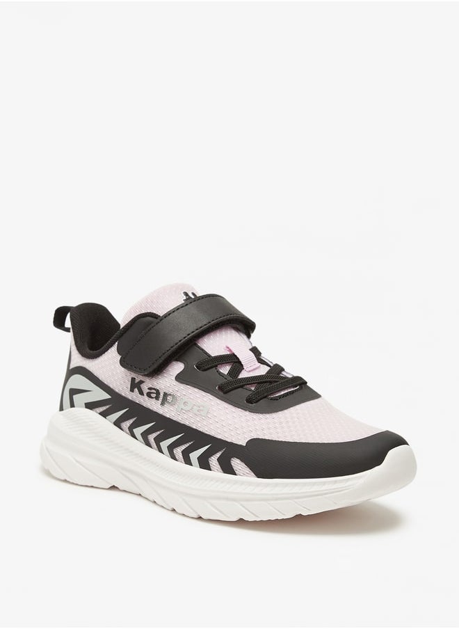 Kappa Girls' Colourblock Sports Shoes with Hook and Loop Closure  - Image 1