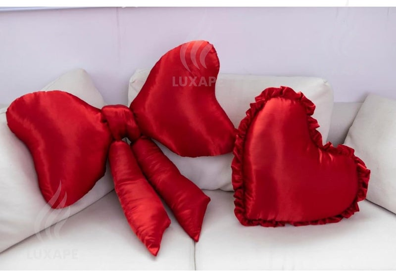 Luxape Bow Pillow - Big Bow Throw Pillow - Bow Shaped Pillow - Silky Satin - Coquette Decor - Bow Room Decor - Pink Bow Pillow - Bow Nursery Decor - red Room Decor - Image 3