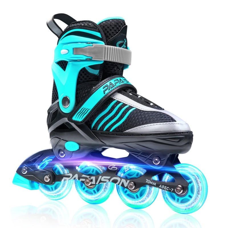 PAPAISON Adjustable Inline Skates Boys Ages 4-16, Roller Skates for Girls Kids Ages 5-8 8-12 with Full Light Up Wheels, Outdoor Skates Illuminating Skates for Children Teens Women - Image 1