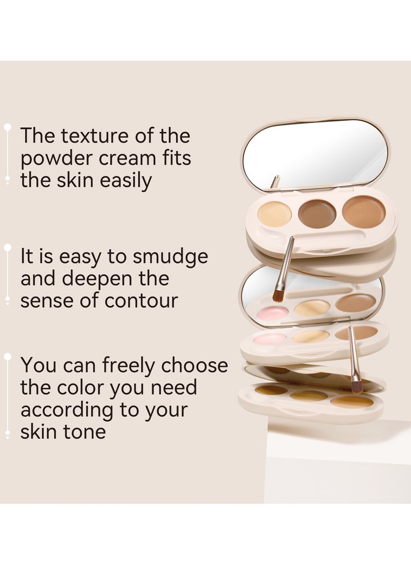 Sheloves Sheloves Concealer Palette Set - Creamy Formula with Brush - Ideal for Concealing Dark Circles Flawless Makeup and Brightening Skin(001)  - Image 3