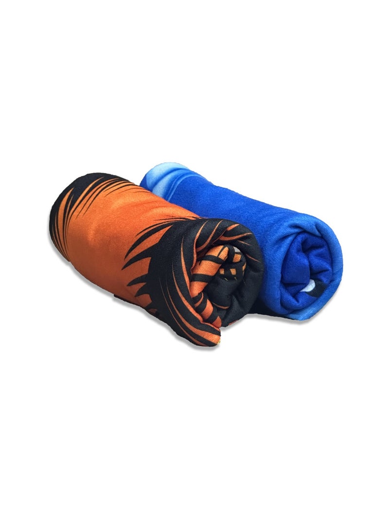 LuxHome Beach Towel Set - Dolphin and Sunset Design, 100% Polyester, Quick-Dry, Lightweight, Soft and Absorbent, Sand-Free, Travel-Friendly, Pool, Beach, and Outdoor Use, (Pack of 2, 142 x 68 cm) - Image 2