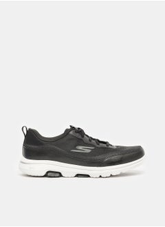 SKECHERS GO WALK 5 - PERFECT STEP LACE UP SNEAKERS FOR WOMEN IN BLACK WHITE