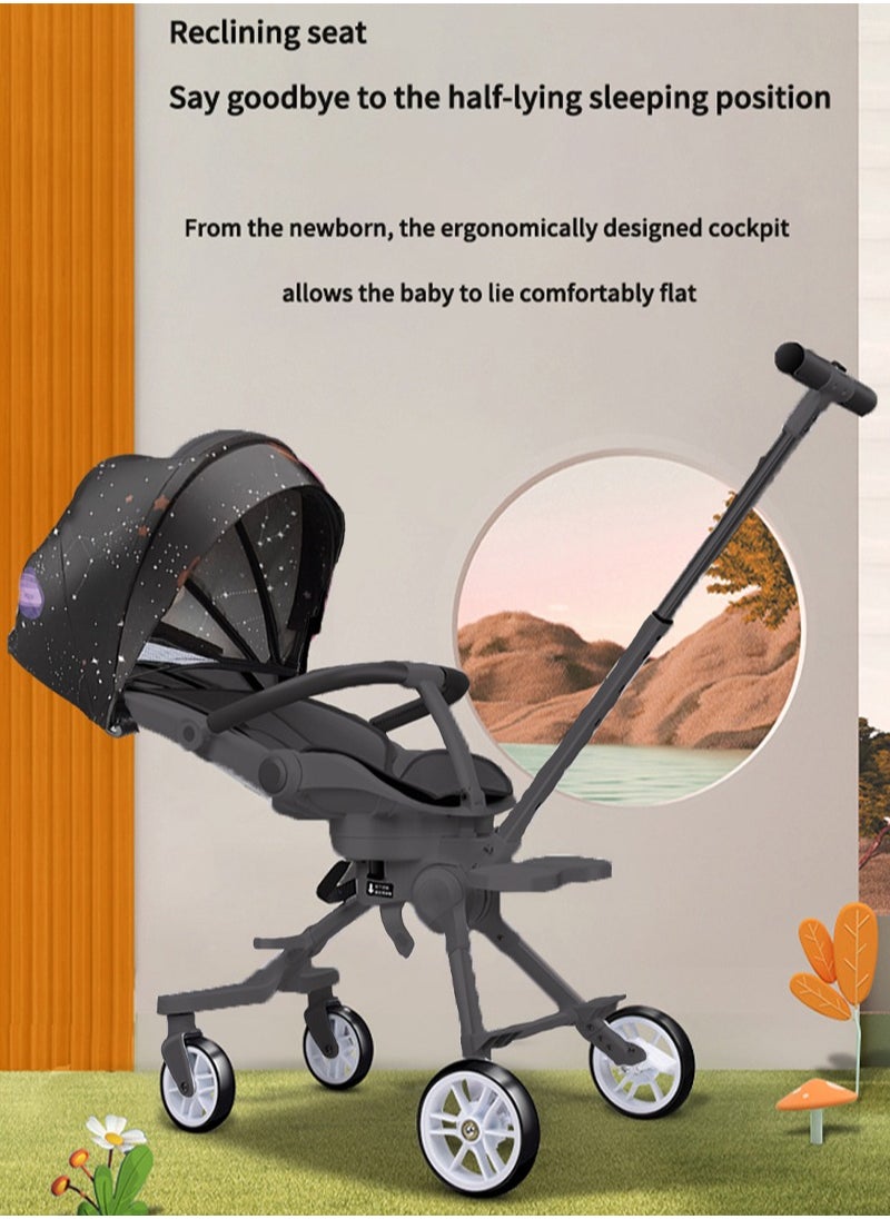 MaBaby One-button Folding Can Sit And Lie Flat Two-way Stroller  - Image 2