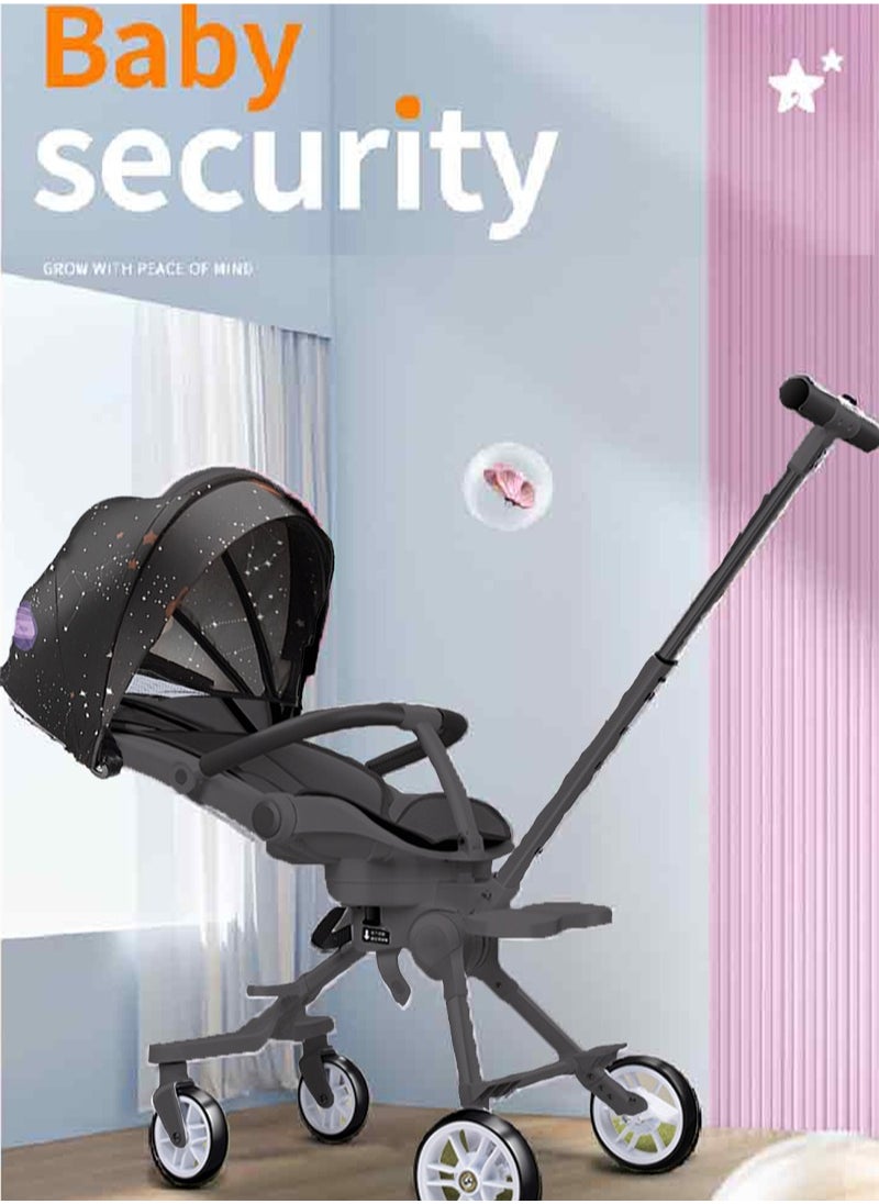 MaBaby One-button Folding Can Sit And Lie Flat Two-way Stroller  - Image 3